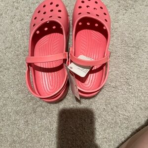 NWT Pink Mary Jane Crocs in pink size 11